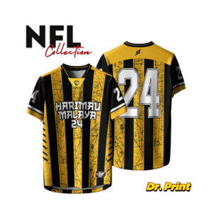 Adult Jersey - JERSEY HARIMAU BLACK YELLOW PREMIUM 280GSM LYCRA UNISEX
